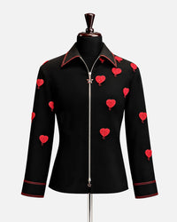 Embellished Heart Zip Shirt
