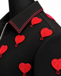 Embellished Heart Zip Shirt