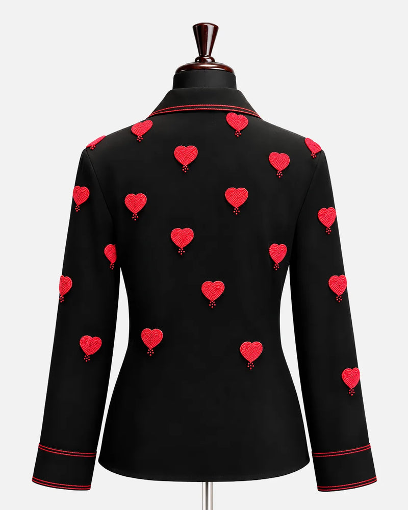 Embellished Heart Zip Shirt