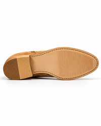 Tan Suede Zip Chelsea Boots