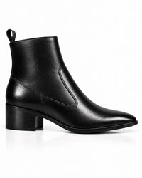 Black Glossy Zip Ankle Boots
