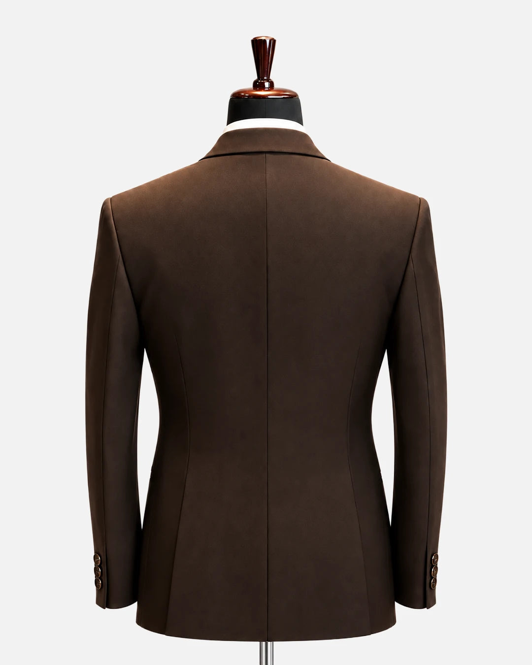 Chocolate Brown Double-Breasted Peak Lapel Tuxedo
