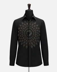Black Crystal Bloom Embellished Shirt