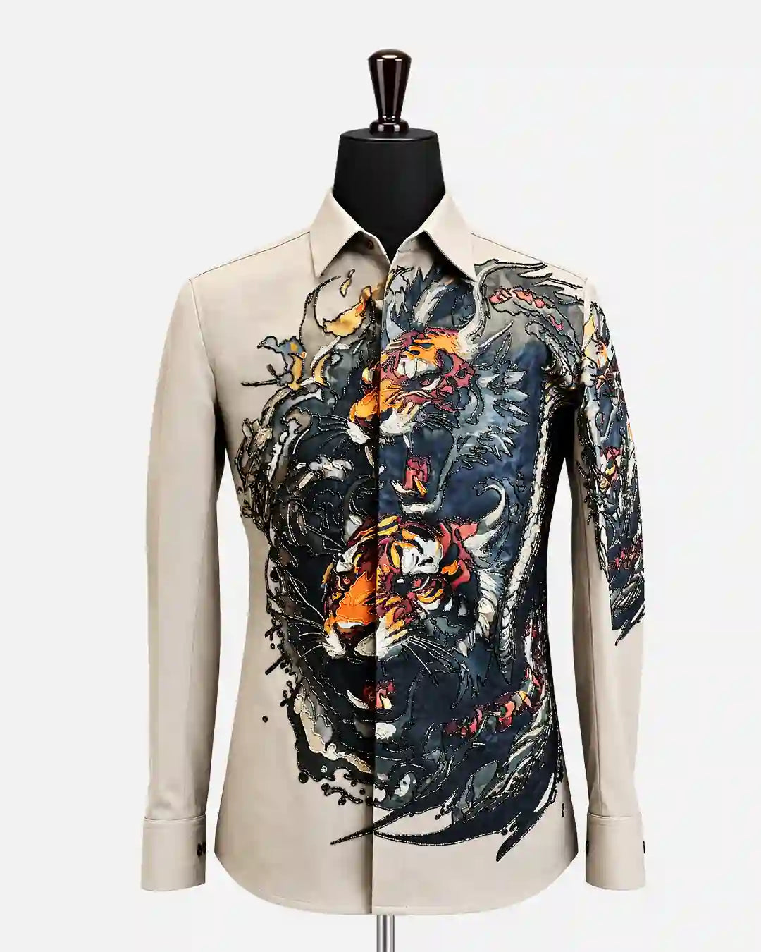 Ivory Tiger Artwork Statement Shirt