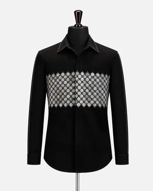 Black Diamond Embellished Statement Shirt