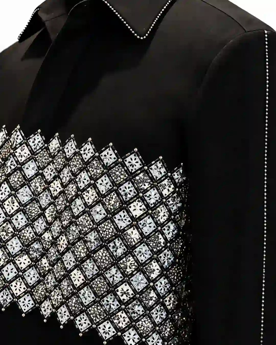 Black Diamond Embellished Statement Shirt