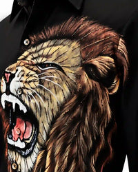Black Roaring Lion Statement Shirt