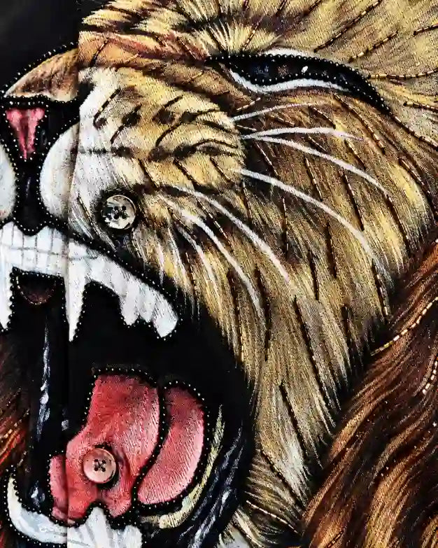 Black Roaring Lion Statement Shirt