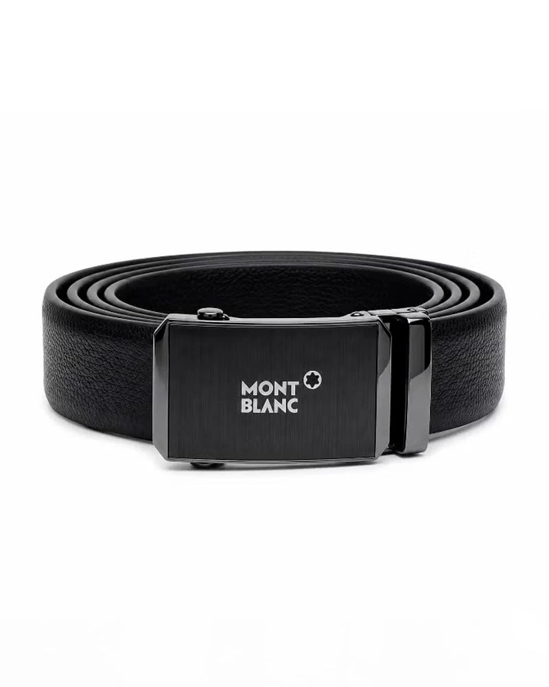 Black Leather Automatic Buckle Belt