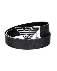 Black Leather Eagle Buckle Belt