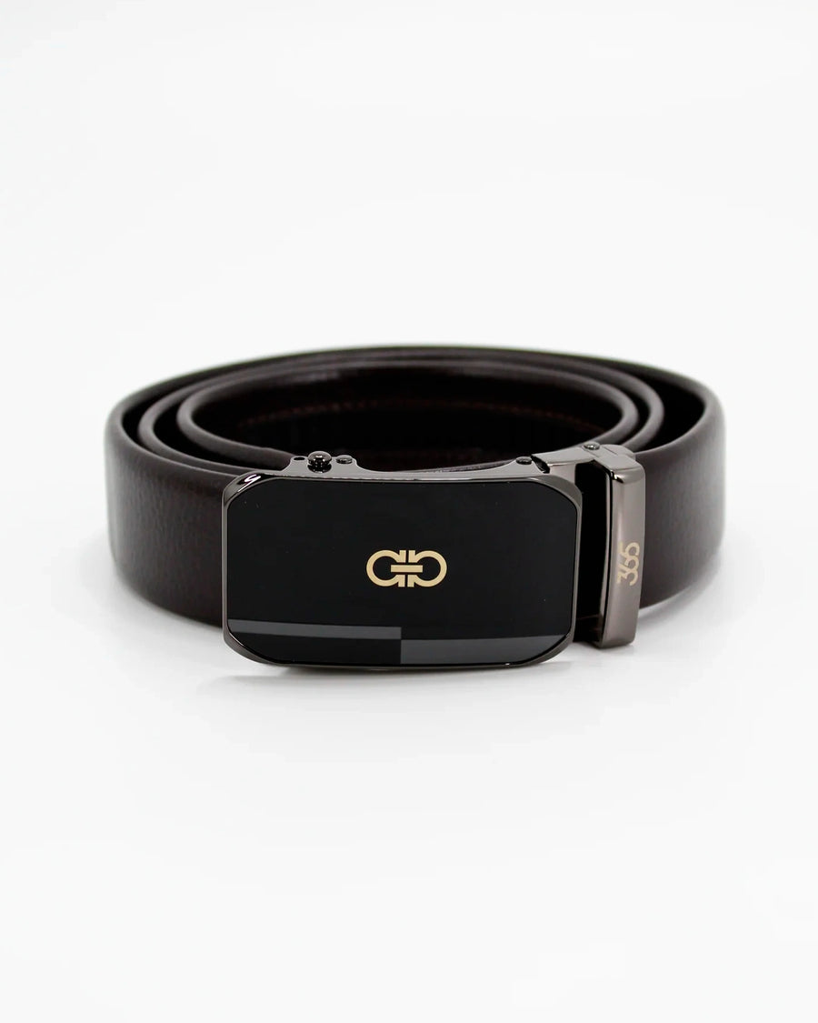 Premium Black Leather Automatic Buckle Belt - Desire by Bharat Ahuja